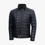 Men's Block Quilted Leather Jacket