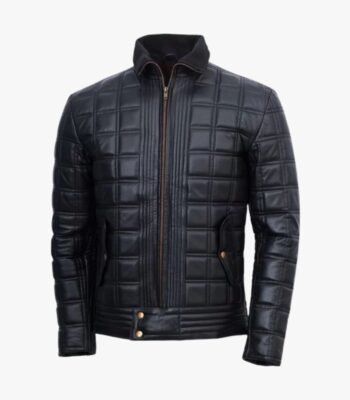 Men's Block Quilted Leather Jacket