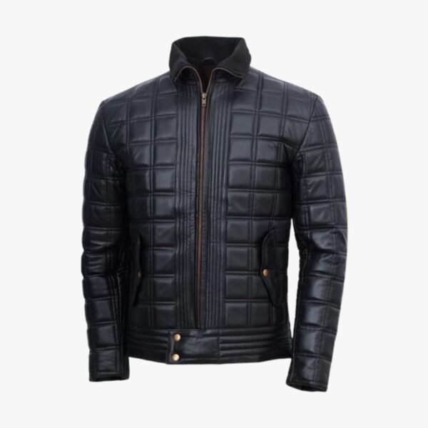 Men's Block Quilted Leather Jacket