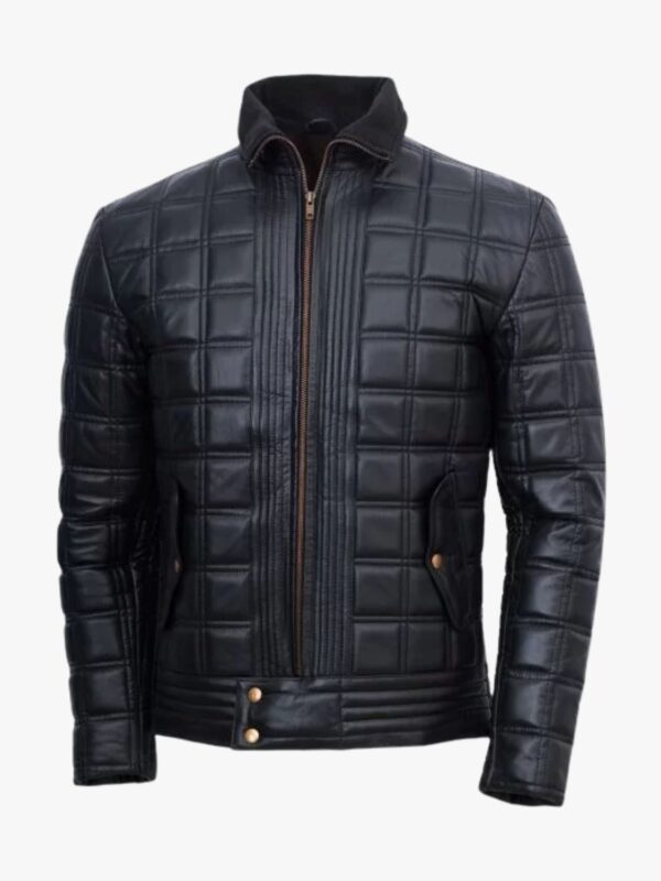 Men's Block Quilted Leather Jacket