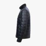 Men's Block Quilted Leather Jacket
