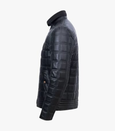 Men's Block Quilted Leather Jacket