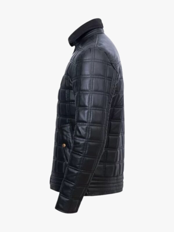 Men's Block Quilted Leather Jacket