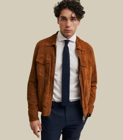 Men's Brown Genuine Suede Soft Leather Jacket