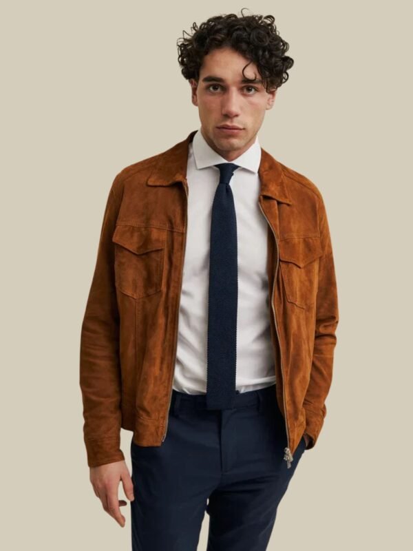 Men's Brown Genuine Suede Soft Leather Jacket