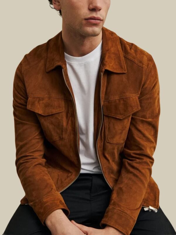 Men's Brown Genuine Suede Soft Leather Jacket