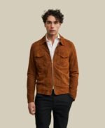 Men's Brown Genuine Suede Soft Leather Jacket