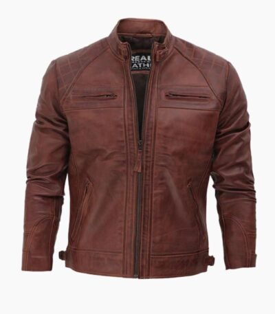 Men's Brown Motorcycle Leather Jacket
