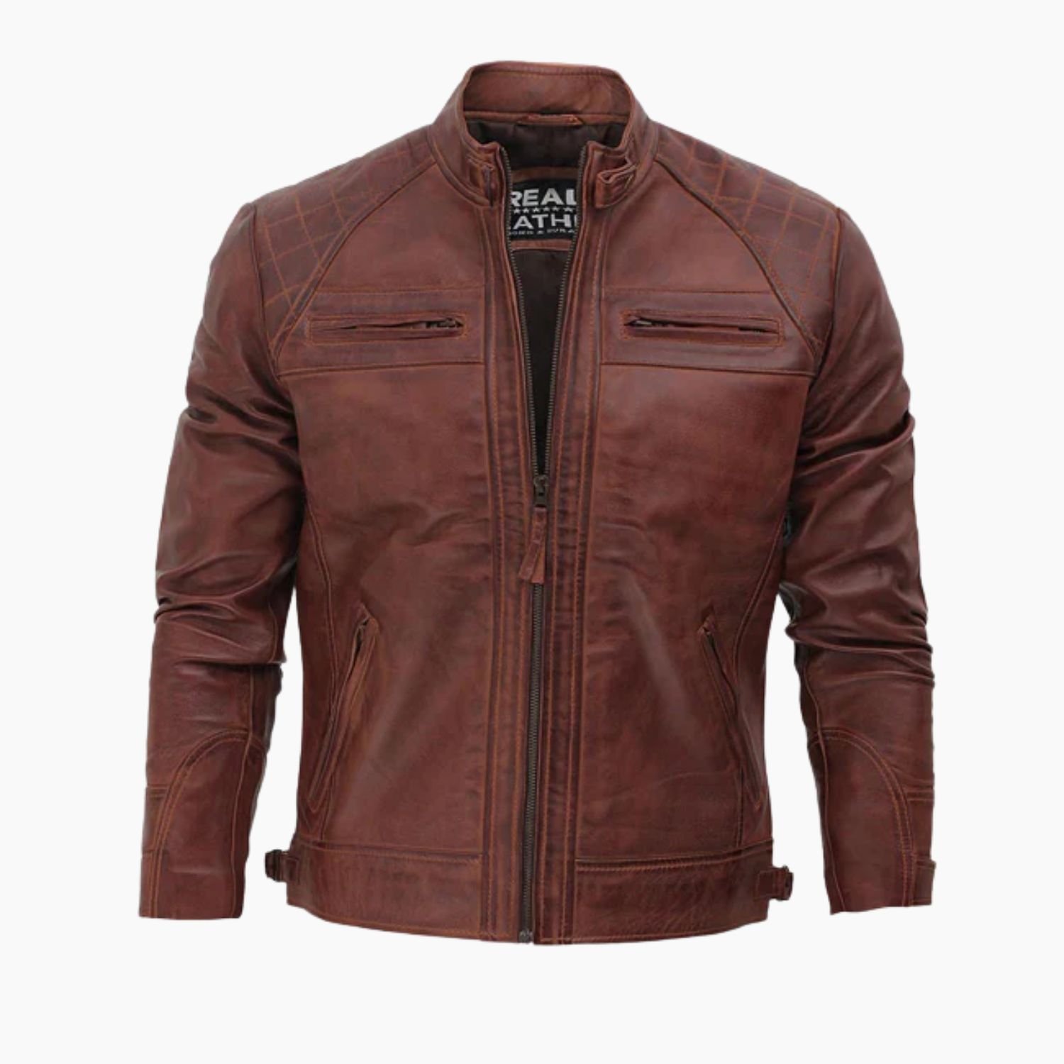 Men's Brown Motorcycle Leather Jacket Men's Brown Motorcycle Leather Jacket