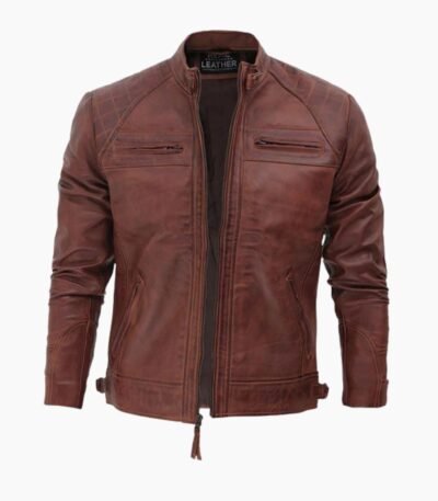 Men's Brown Motorcycle Leather Jacket