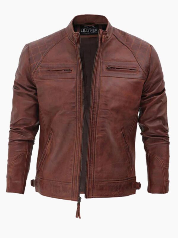 Men's Brown Motorcycle Leather Jacket