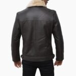 Mens Brown Shearling Stylish Leather Jacket