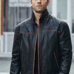 Men's Casual Vintage Style Black Leather Jacket