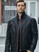 Men's Casual Vintage Style Black Leather Jacket