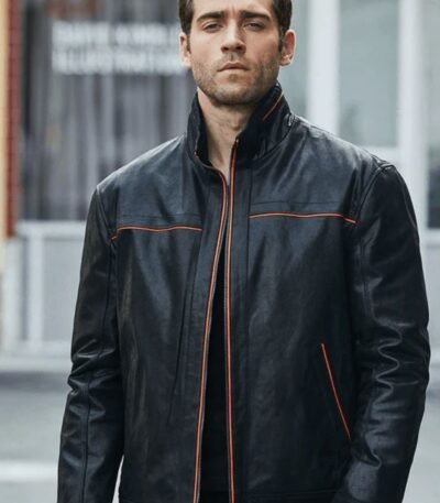 Men's Casual Vintage Style Black Leather Jacket