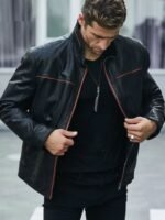 Men's Casual Vintage Style Black Leather Jacket