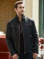 Men's Casual Vintage Style Black Leather Jacket