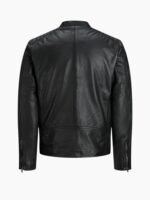 Men's Classic Bomber Style Black Leather Jacket