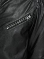 Men's Classic Bomber Style Black Leather Jacket