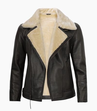Men's Dark Brown Lambskin Leather Shearling Jacket