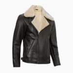 Men's Dark Brown Lambskin Leather Shearling Jacket