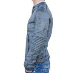 Mens Decant Biker Jacket in Leather with Padded