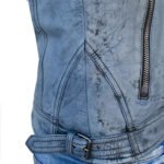 Mens Decant Biker Jacket in Leather with Padded