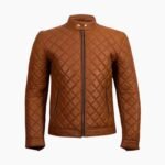 Mens Decant Slim Fit Quilted Biker Leather Jacket