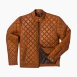 Mens Decant Slim Fit Quilted Biker Leather Jacket