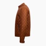 Mens Decant Slim Fit Quilted Biker Leather Jacket