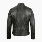 Men's Dodge Black Waxed Racer Leather Jacket