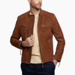 Mens Express Genuine Suede Biker Leather Jacket