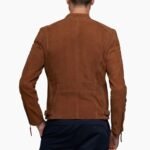 Mens Express Genuine Suede Biker Leather Jacket