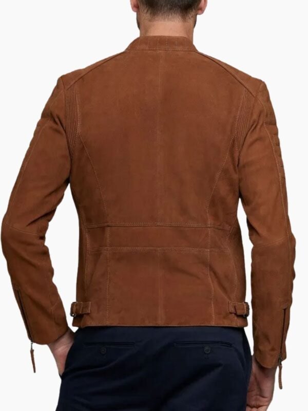 Mens Express Genuine Suede Biker Leather Jacket