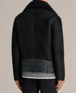 Mens Fur Collar Brooklyn Black Shearling Leather Jacket