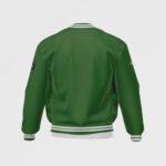 Men's Green Satin Bomber Jacket