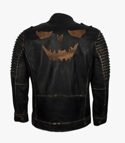 Mens Handmade Vintage Halloween Leather Jacket for Halloween
