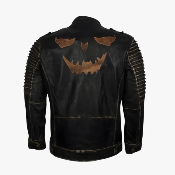 Mens Handmade Vintage Halloween Leather Jacket for Halloween