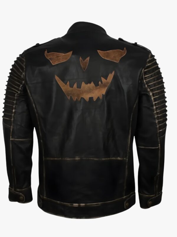 Mens Handmade Vintage Halloween Leather Jacket for Halloween