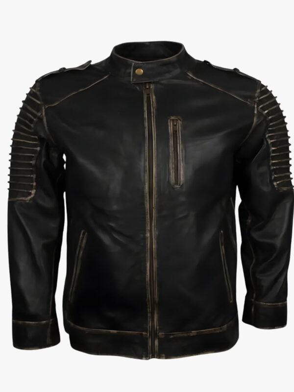 Mens Handmade Vintage Halloween Leather Jacket for Halloween
