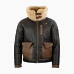 Mens J-20 Pilot Fur Chocolate Sheepskin Jacket