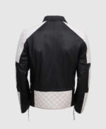 Mens Lambskin Black and White Leather Jacket