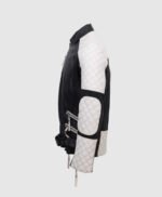 Mens Lambskin Black and White Leather Jacket