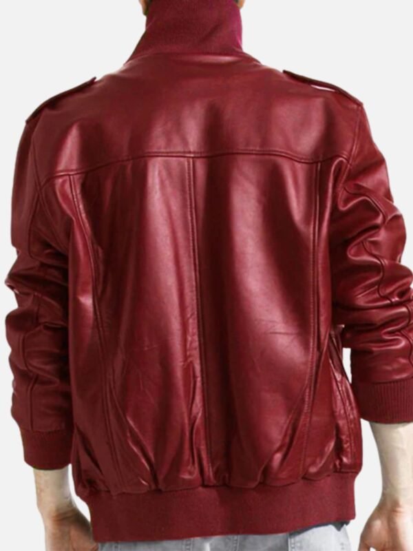 Mens Lambskin Bomber Style Red Leather Jacket