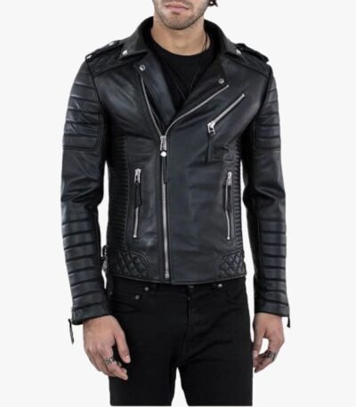 Mens Lambskin Leather Moto Jacket Urban Edge