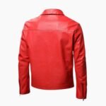 Men's Lapel Collar Zip-Up Leather Jacket