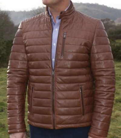 Mens Light Brown Leather Jacket