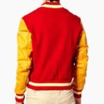 Men's MJ Thriller Michael Jackson Varsity Red M Logo Lettermen Baseball Jacket