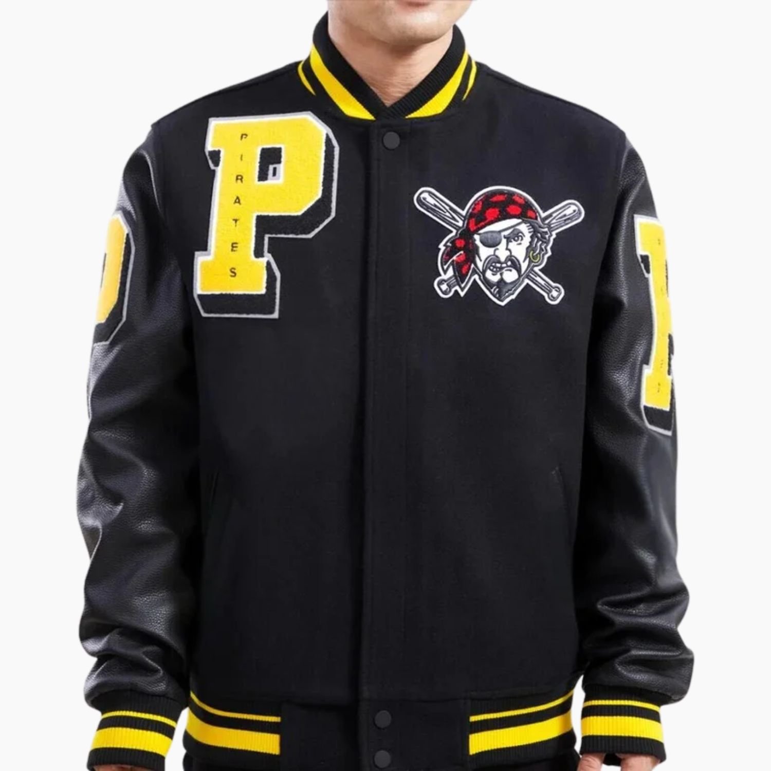 Men's Pittsburgh Pirates Logo Varsity Jacket Men's Pittsburgh Pirates Logo Varsity Jacket