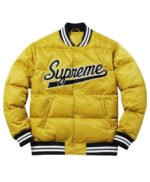 Mens Puffy Bomber Satin Jacket